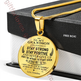 To my grandson necklace, best birthday gift for grandson from grandma. Always remember to stay strong, stay positive and never give up . . . 453grsm
