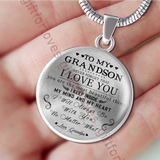 To my grandson necklace, birthday gift for grandson from grandpa, grandpa and grandson necklace - you are the most beautiful thing I keep inside my mind and my heart . . . 448grdp