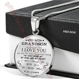 To my grandson necklace, birthday gift for grandson from grandpa, grandpa and grandson necklace - you are the most beautiful thing I keep inside my mind and my heart . . . 448grdp