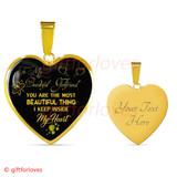 To My Girlfriend Luxury Necklace: Necklace For Girlfriend, Valentine Gift For Girlfriend 'You Are The Most Beautiful Thing I Keep Inside My Heart' 494GFG