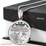 To My Boyfriend Luxury Necklace: Necklace For Boyfriend, "You Have Made My Imperfections Seem Perfect & All My Shortcomings Appear Complete."554BO