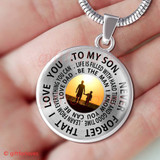 To My Son Luxury Necklace: Idea Gift For Him, Best Gift For Son, Mom And Son Necklace "Never Forget That I Love You"515SO