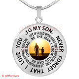 To My Son Luxury Necklace: Idea Gift For Him, Best Gift For Son, Mom And Son Necklace "Never Forget That I Love You"515SO