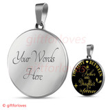 To My Daughter Luxury Necklace:  Birthday Gift For Daughter From Dad, " The Love A Between Father And Daughter Is Forever"460DAG