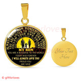 To My Son Luxury Necklace: Idea Gift For Him, Best Gift For Son, "I will always love you proud you are mine410SG