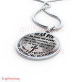 To My Son Luxury Necklace: Idea Gift For Him, Best Gift For Son, "we wish you a very bright and charming future and a lot of blessings in your life"407SO