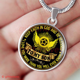 To My Son Luxury Necklace: Idea Gift For Him, Best Gift For Son, Birthday Gift For Teen, "Keep Faith In God And Be Blessed, I Love You More Than You Will Ever Know"406SG