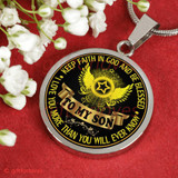 To My Son Luxury Necklace: Idea Gift For Him, Best Gift For Son, Birthday Gift For Teen, "Keep Faith In God And Be Blessed, I Love You More Than You Will Ever Know"406SG