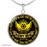 To My Son Luxury Necklace: Idea Gift For Him, Best Gift For Son, Birthday Gift For Teen, "Keep Faith In God And Be Blessed, I Love You More Than You Will Ever Know"406SG