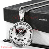 To My Son Luxury Necklace: Idea Gift For Him, Best Gift For Son, Birthday Gift For Teen, "Keep Faith In God And Be Blessed, I Love You More Than You Will Ever Know"406SO