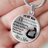 To My Son Luxury Necklace: Idea Gift For Him, Best Gift For Son From Mom, Son And Mom Necklace "I Will Love You Forever, I Will Like You For Always"393SO