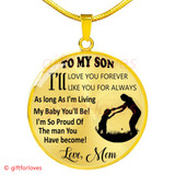 To My Son Luxury Necklace: Idea Gift For Him, Best Gift For Son From Mom, Son And Mom Necklace "I Will Love You Forever, I Will Like You For Always"393SO