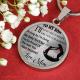 To My Son Luxury Necklace: Idea Gift For Him, Best Gift For Son From Mom, Son And Mom Necklace "I Will Love You Forever, I Will Like You For Always"393SO