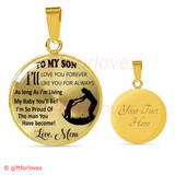 To My Son Luxury Necklace: Idea Gift For Him, Best Gift For Son From Mom, Son And Mom Necklace "I Will Love You Forever, I Will Like You For Always"393SO