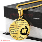 To My Son Luxury Necklace: Idea Gift For Him, Best Gift For Son From Mom, Son And Mom Necklace "I Will Love You Forever, I Will Like You For Always"393SO