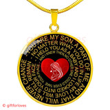 To My Son Luxury Necklace: Idea Gift For Him, Best Gift For Son, Birthday Gift For Teen Son, "You Are My Son, Apart Of Me, And That Will Never Change" 387SG
