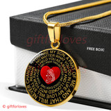 To My Son Luxury Necklace: Idea Gift For Him, Best Gift For Son, Birthday Gift For Teen Son, "You Are My Son, Apart Of Me, And That Will Never Change" 387SG