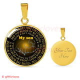 To My Son Luxury Necklace: Idea Gift For Him, Best Gift For Son, Birthday Gift For Teen Son, "Never Forget That I Love You" 383SG