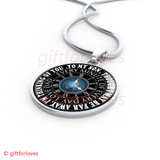 To My Son Luxury Necklace: Idea Birthday Gift For Son, "Though I May Be Far Away I Am Thinking Of You, Every Monute Of Every Day, Love Dad"379SS