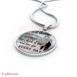 To My Grandson Luxury Necklace: Idea Gift For Grandson On Birthday, "I May Not See You Every Day Or Talk To You Every Day, But I Think Of You And Love You Every Day"320GSO