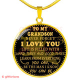 To My Grandson Luxury Necklace: Idea Gift For Grandson On Birthday " Never Forget That I Love You"