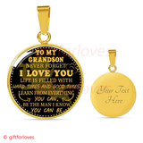 To My Grandson Luxury Necklace: Idea Gift For Grandson On Birthday " Never Forget That I Love You"