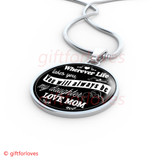 To My Daughter Luxury Necklace:  Birthday Gift For Daughter, Daughter Necklace From Mom,  Daughter And Mom Necklace, "Love,Mom" 228DAS