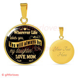 To My Daughter Luxury Necklace:  Birthday Gift For Daughter, Daughter Necklace From Mom,  Daughter And Mom Necklace, "Love,Mom" 228DAG