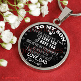 To My Son Luxury Necklace: Idea Gift For Son On Birthday " Never Forget That I Love You"203SS