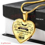 To My Granddaughter Luxury Necklace: "You Are The Angel, You Are So True, I Feel So Blessed, To Have A Lovely Daughter Like You, You Are Too Good To Be True"� 526GDASO