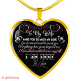 To My Wife Luxury Necklace - Pendant Romantic Chain - I Miss You So Much My Love. I Just Cannot Wait To Meet You -  510WS