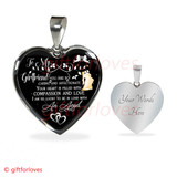 To My Girlfriend Luxury Necklace: Necklace For Girlfriend, "You Are So Caring And Affectionate. Your Heart Is Filled With Compassion And Love. I Am So Lucky To Be In Love With An Angel."� 508GFS