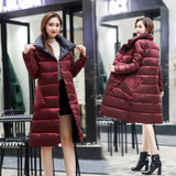 LUZUZI 2020 Women Double Sided Down Long Jacket Winter Turtleneck White Duck Down Coat Double Breasted Warm Parkas Snow Outwear
