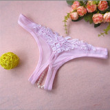New Hot Womens Sexy Lingerie Lace Panties sexy Crotch Pearl Massaging Thong G-Strings with Beads Erotic Underwear Briefs