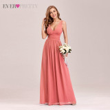 Evening Dresses Woman Party Night Ever Pretty A Line V Neck Chiffon Elegant Formal Long Gown For Wedding 2020 EP09016 Vestidos