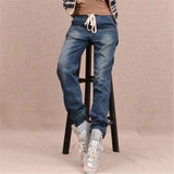 Arrival Winter Warm Jeans Women Thicken Fleece Skinny Harem Pants Trousers Elastic Waist Denim Trousers Plus Size Pants C1504
