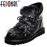 FEDONAS Winter Warm Wool Female Big Size Snow Boots Casual Office Flats Platform Boots Genuine Leather Women Sweet Ankle Boots FEDONAS Winter Warm Wool Female Big Size Snow Boots Casual Office Flats Platform Boots Genuine Leather Women Sweet Ankle Boots