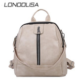 Women Leather Backpacks Fashion Female Multifunction Shoulder Bag Sac A Dos Travel Ladies Bagpack Mochilas School Bags For Girls