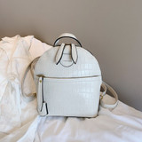 Fashion Women Backpack High Quality Female Crocodile Pattern Mini Leather Shoulder School Bag for Teenage Girls Mochila Feminina