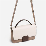 Natural Cowhide Leather Bag  Panelled Messenger Bag Large Capacity Shoulder Bag 2020 New Arrival Fashion Handbag