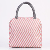 2020 Insulated Lunch Bag Thermal Stripe Tote Bags Cooler Picnic Food Lunch Box Bag For Kids Women Girls Ladies Men Children Pink
