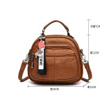 Vintage Women Soft Pu Leather Backpack Designer Women Multi-function Anti Theft Small Backpack Purse Female Ladies Shoulder Bag