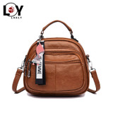 Vintage Women Soft Pu Leather Backpack Designer Women Multi-function Anti Theft Small Backpack Purse Female Ladies Shoulder Bag