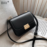 [BXX] Soft PU Leather Solid Color Crossbody Bag For Women 2020 Spring Simple Fashion Shoulder Messenger Bag Female Handbag HL105