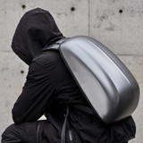 Streamlined backpack waterproof breathable hard shell bag expansion locomotive can put helmet sports men's bag