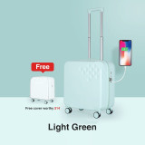 Mixi Brand Designer Suitcase USB Charging Men Women Carry On Luggage Trolley Case PC Rolling Spinner Wheels TSA Lock Free Cover