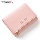 WEICHEN New Trifold Ladies Wallet With Zipper Coin Bag Card Holder Brand Designer Green Women Wallets Fashion Female Short Purse