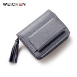 WEICHEN Tassel Design Female Wallets With Zipper Coin Pocket Card Holder Ladies Purses Short Brand Designer Women Wallet Hot
