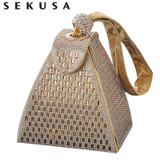 SEKUSA Women new arrival evening bags diamonds fashion handbags ladies party clutches with crystal gorgeous purse