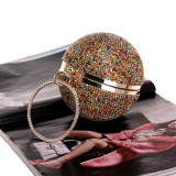 Luxury Diamond Clutch Bag for Women Basketball  Football Shape Wedding Party Purse and Handbag Gold Silver Evening Bag